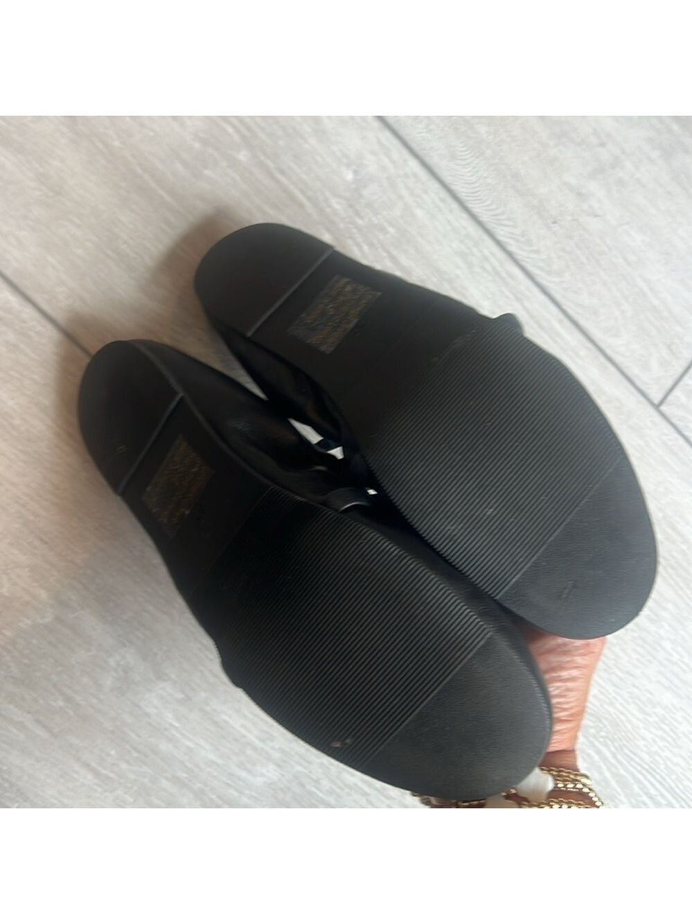 Silent D Bella black leather slip on tie ballet flats size 37/6 - Picture 11 of 14